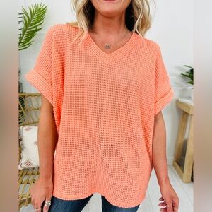 ANDREE BY UNIT V-Neck Coral Sweater
